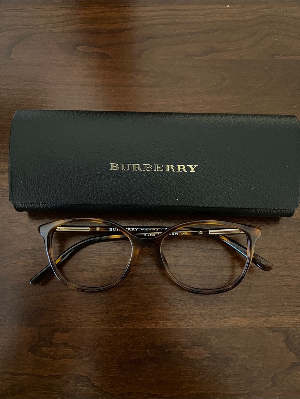 Burberry Brown Tortoiseshell Men's Optical Glasses with Black Case